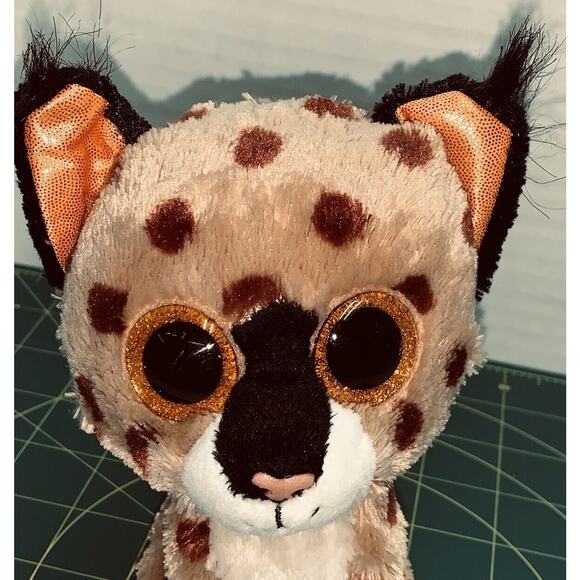 TY Beanie Boos 6" BUCKWHEAT the LYNX Glitter Eyes Tufted Ears So Cute Spots - Picture 8 of 13
